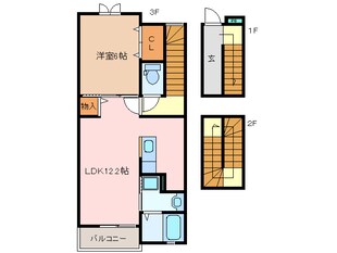 松阪駅 徒歩14分 3階の物件間取画像